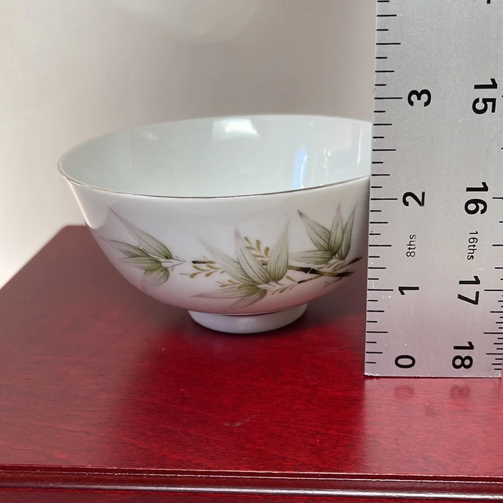 Asian porcelain rice bowl platinum edge